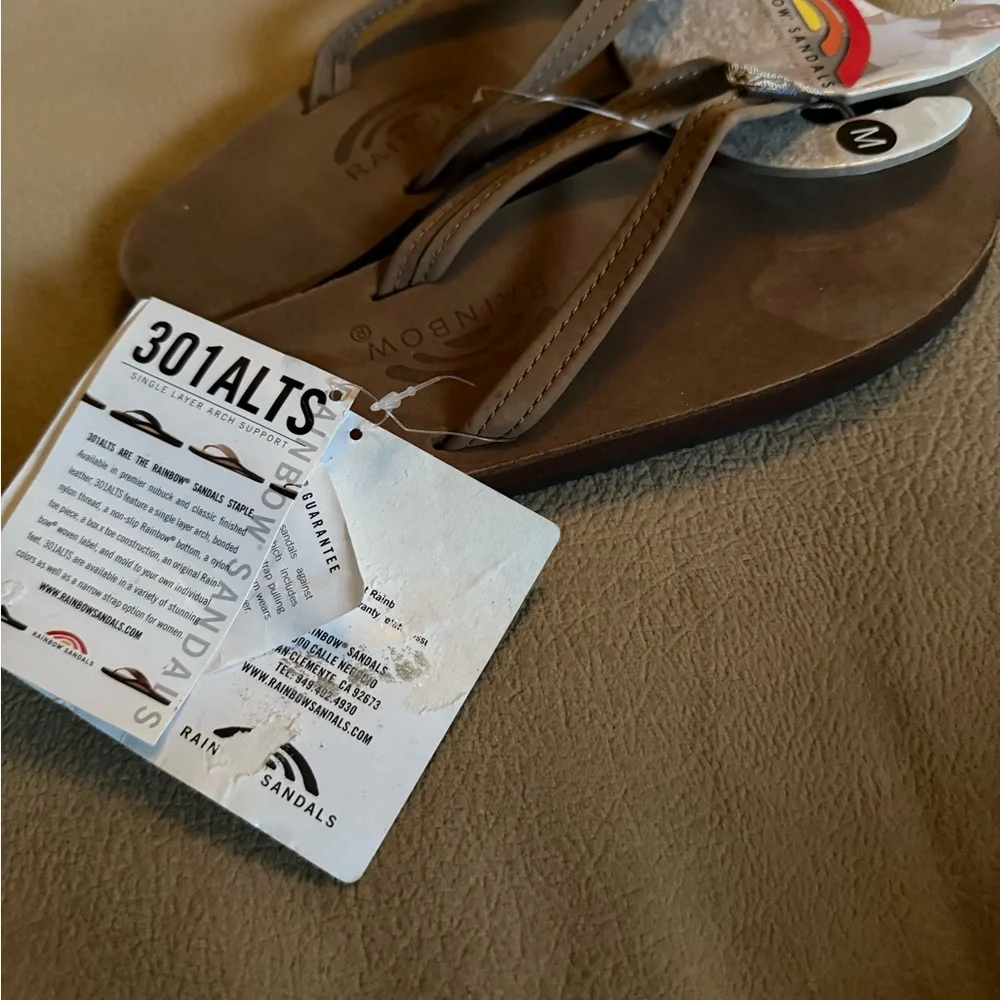 Rainbow Brown Leather Sandals - Picture 2 of 3